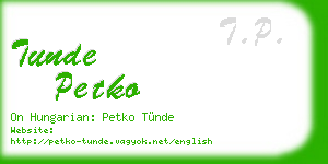 tunde petko business card